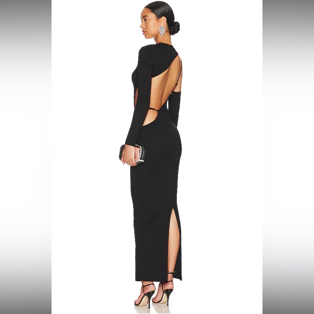 Margo Open Back Gown in Black